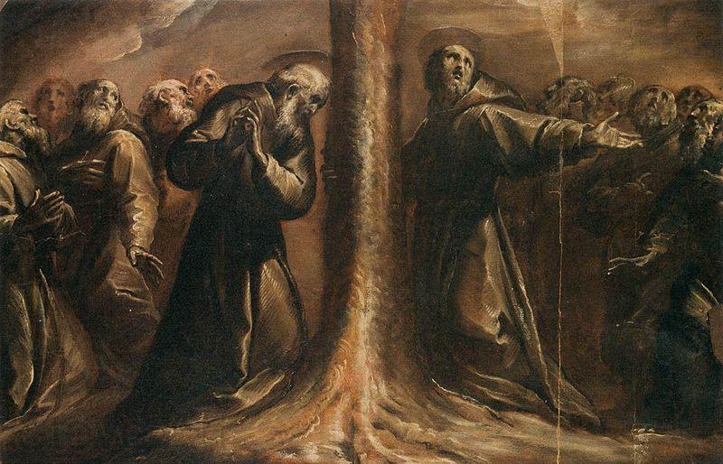 Giovanni Battista Crespi Religious Figures Praying at the Foot of a Tree Spain oil painting art